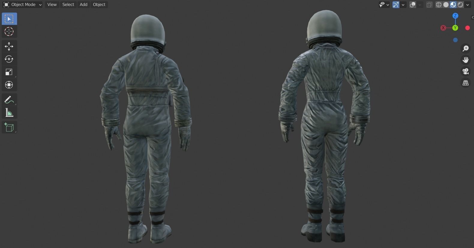 Male and female Space suit rigged Low-poly 3D model_12