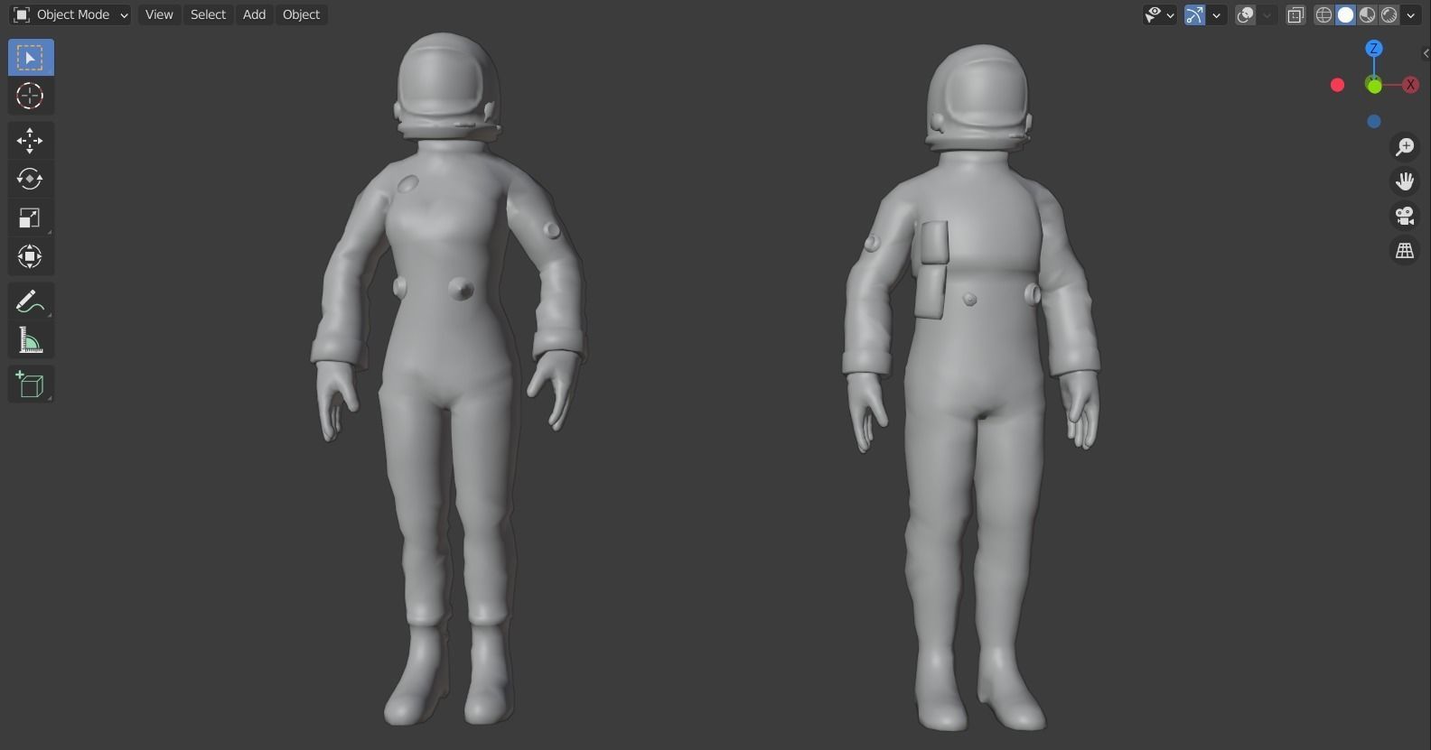 Male and female Space suit rigged Low-poly 3D model_7