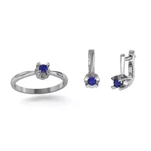 Set ring and earring ready for 3d print