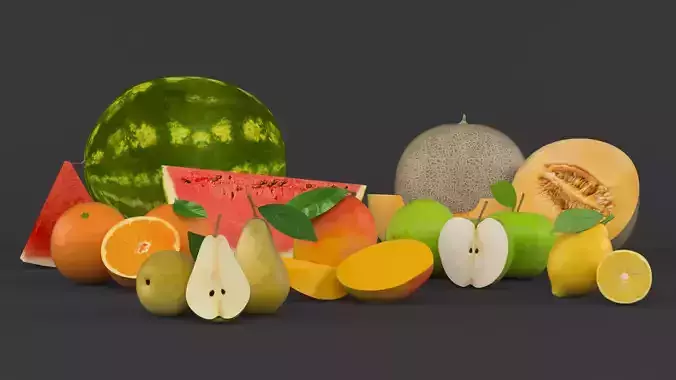 Fruits Collection two apples 3D model