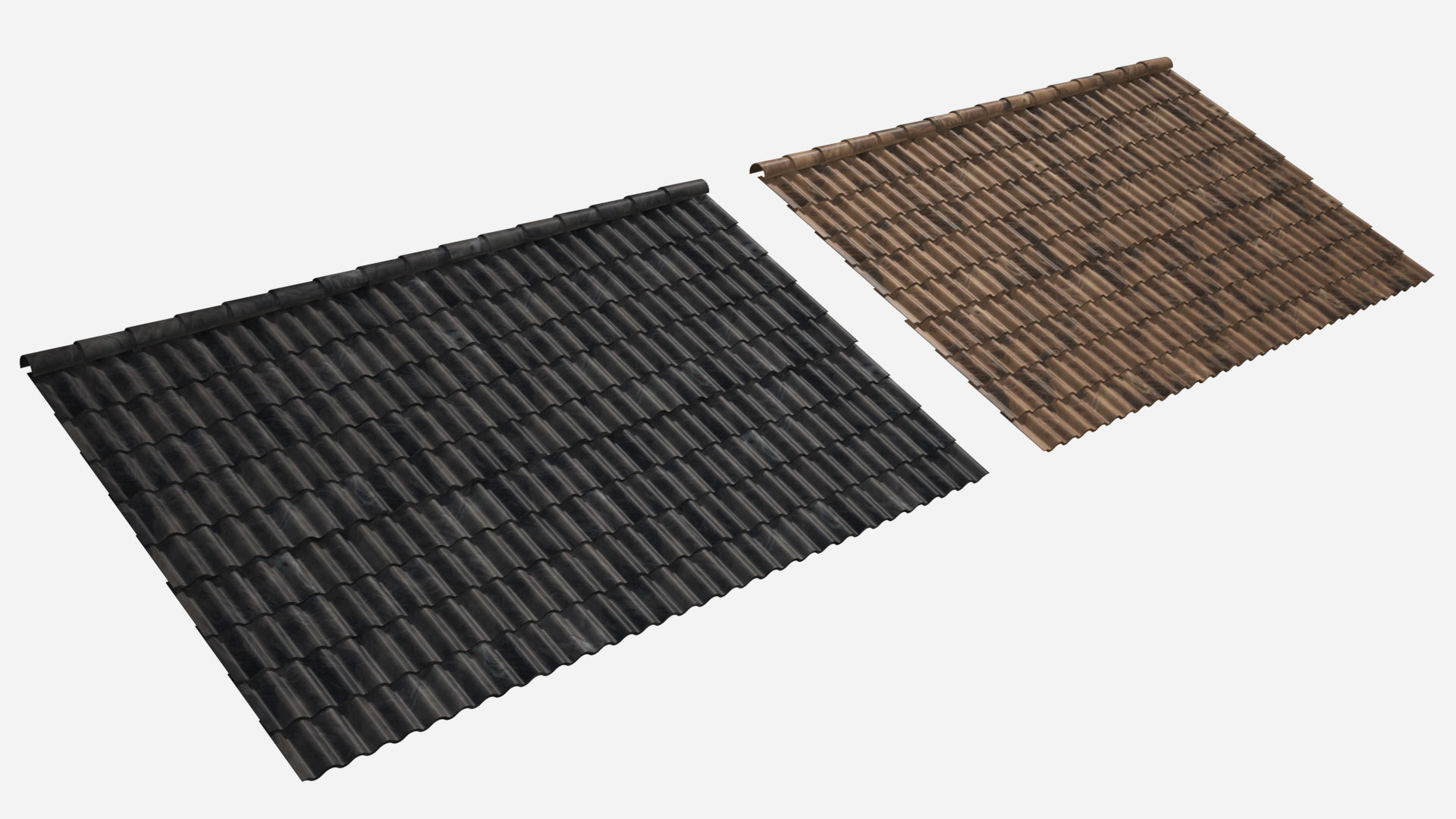 Roof Shingles pack 6 different types around the wolrd Low-poly 3D model_10