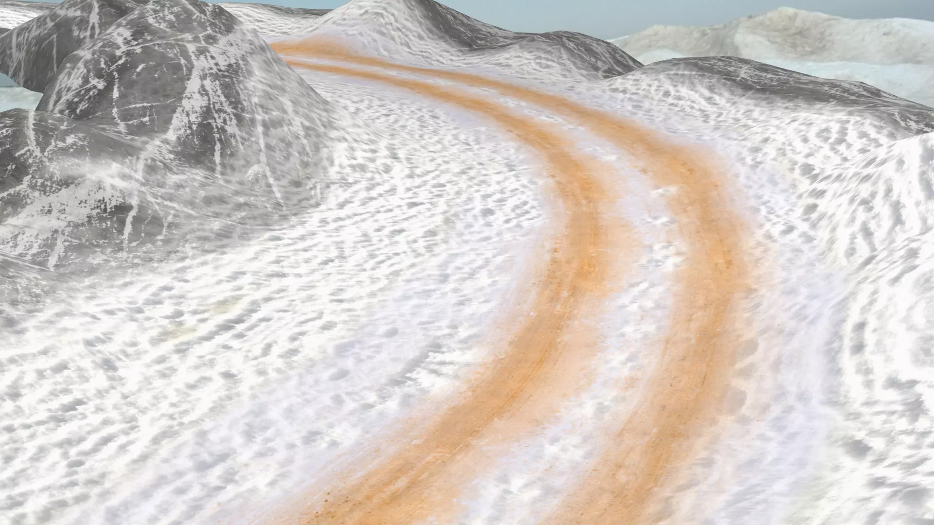 3 Awesome Off road Racing tracks Low-poly 3D model