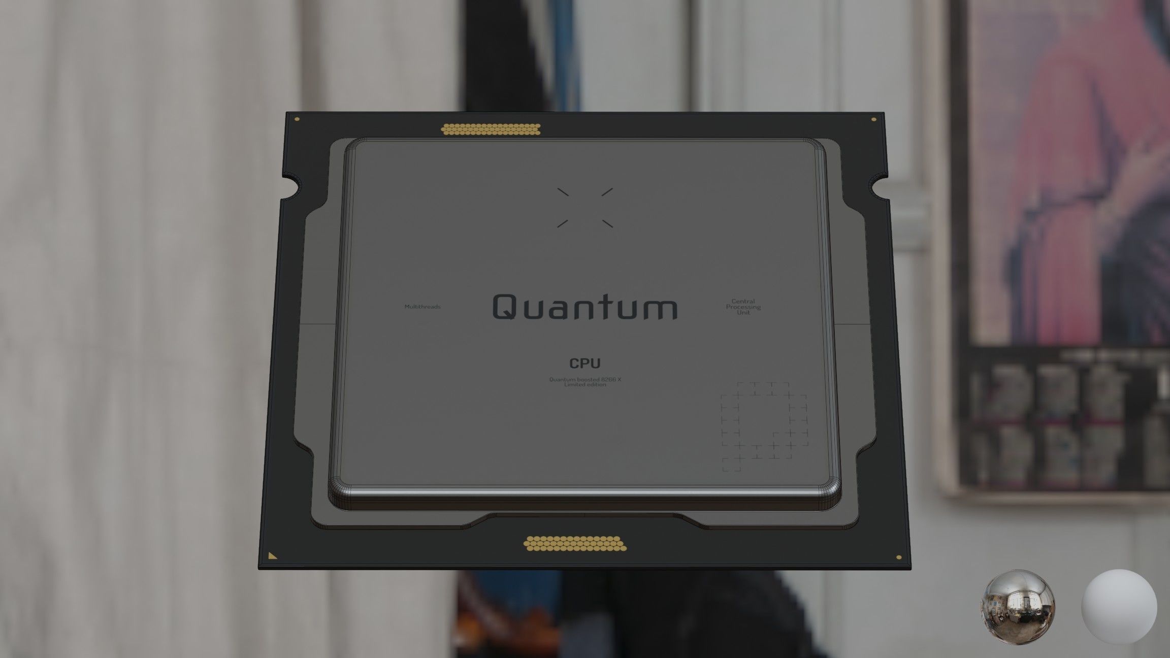 Cpu chip HQ  Low-poly 3D model_6