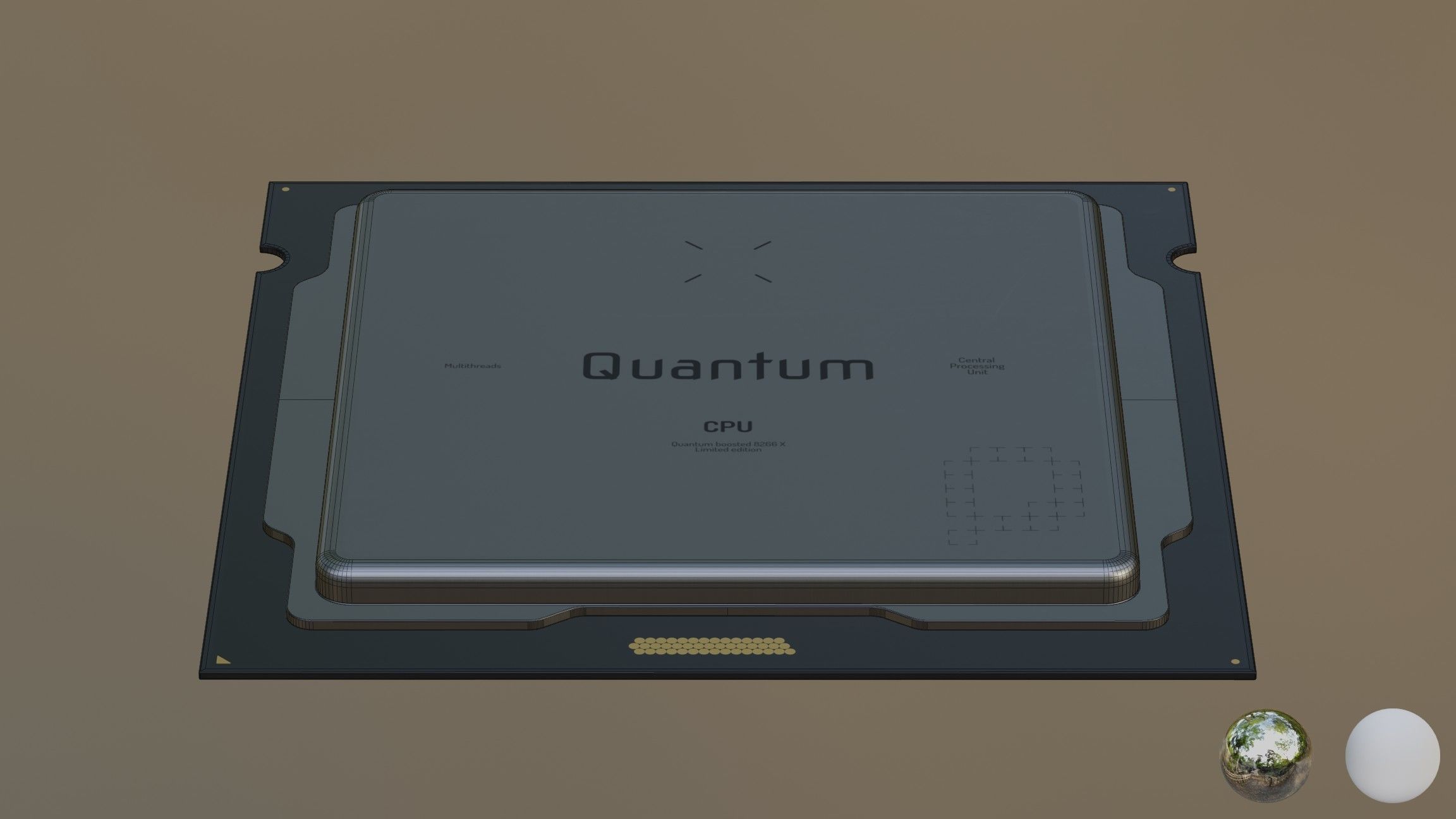 Cpu chip HQ  Low-poly 3D model_5