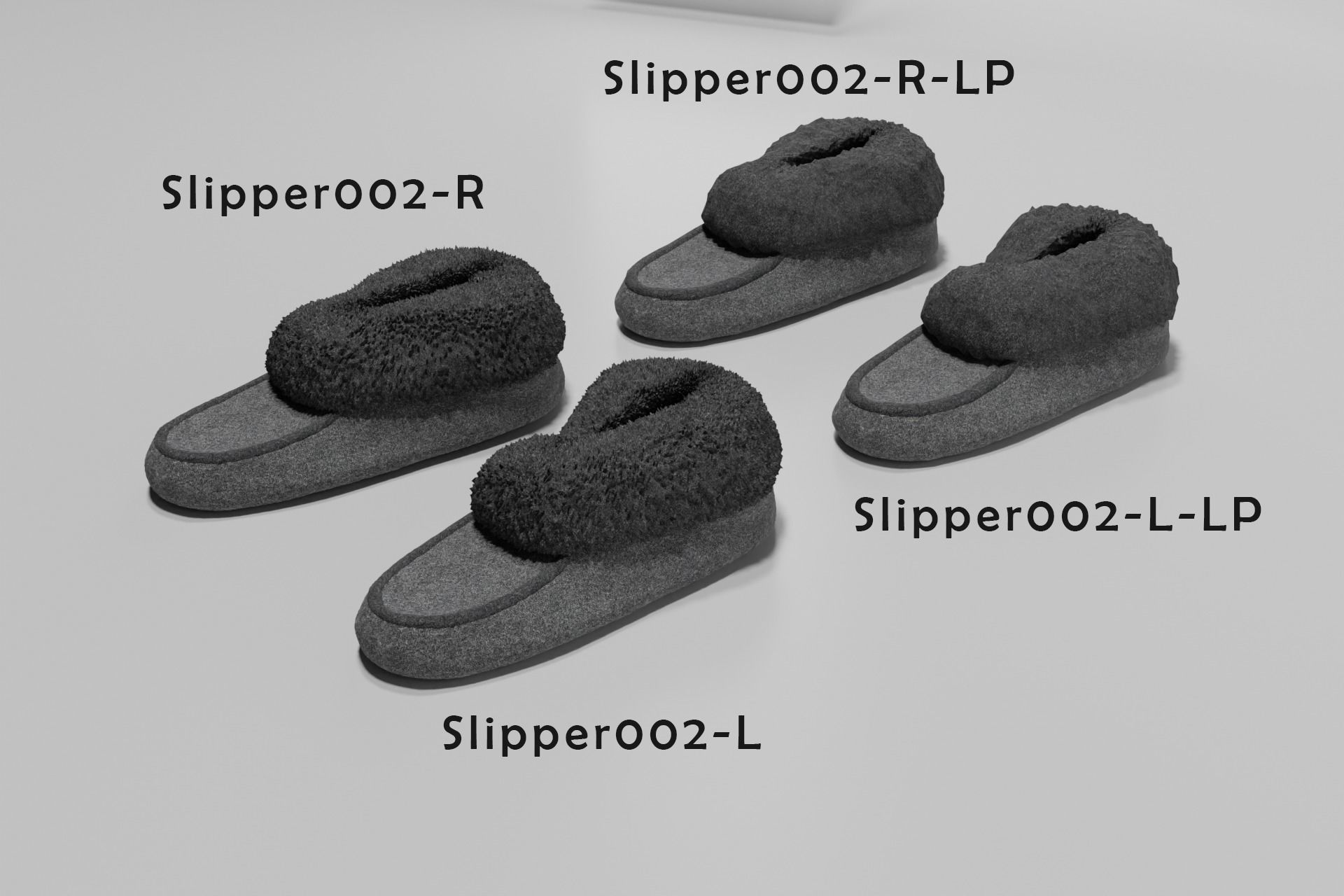 Bedroom slippers cozy 3D model_5