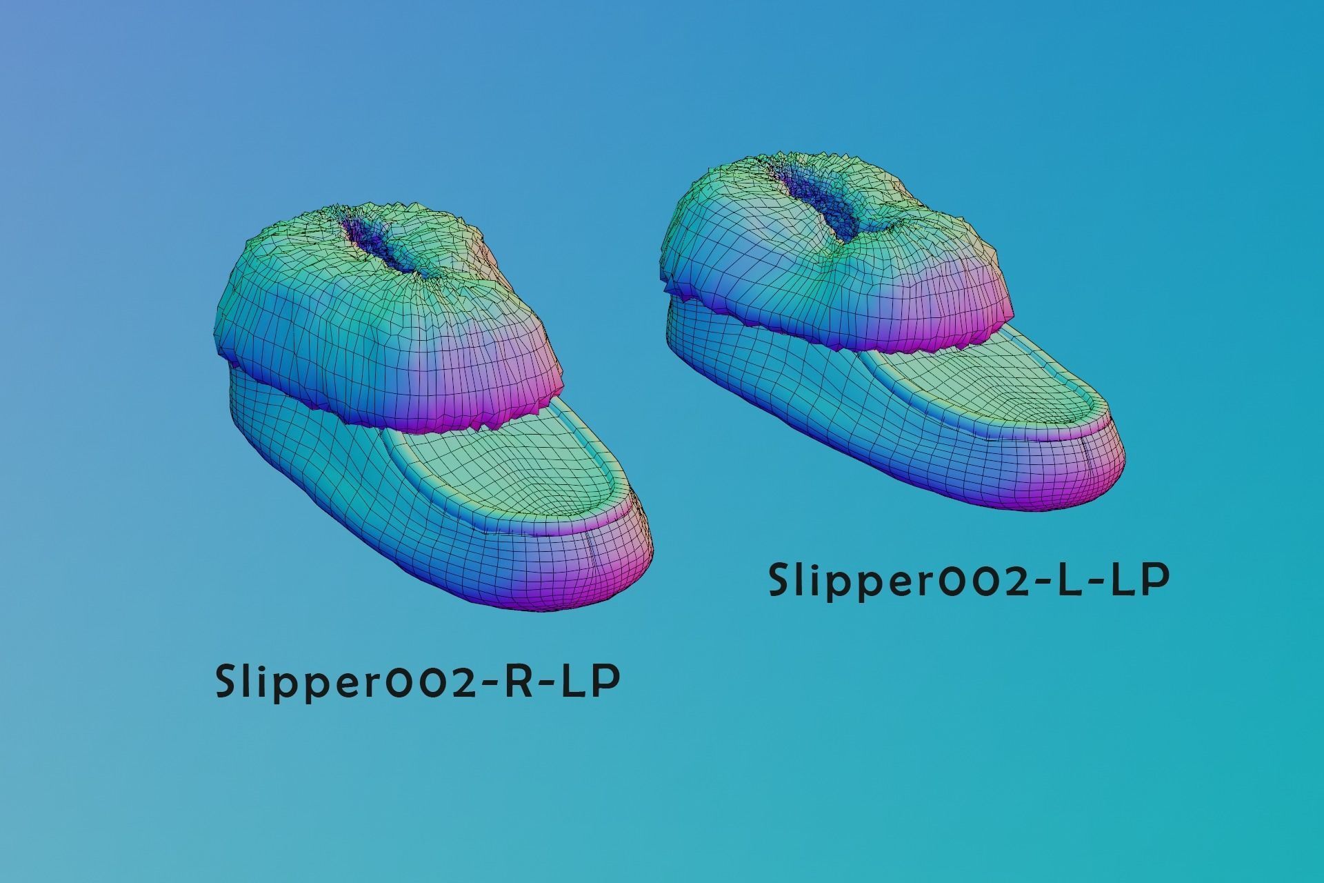 Bedroom slippers cozy 3D model_11
