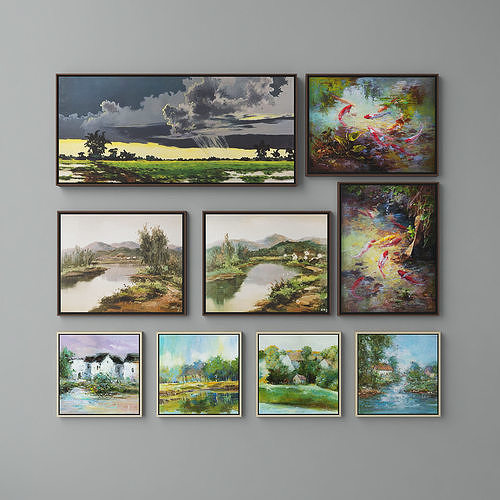 Collection of contemporary paintings John-Richard collection- 11 3D model