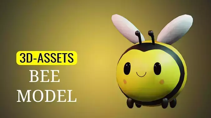 Cartoon Bee Model Low-poly 3D model