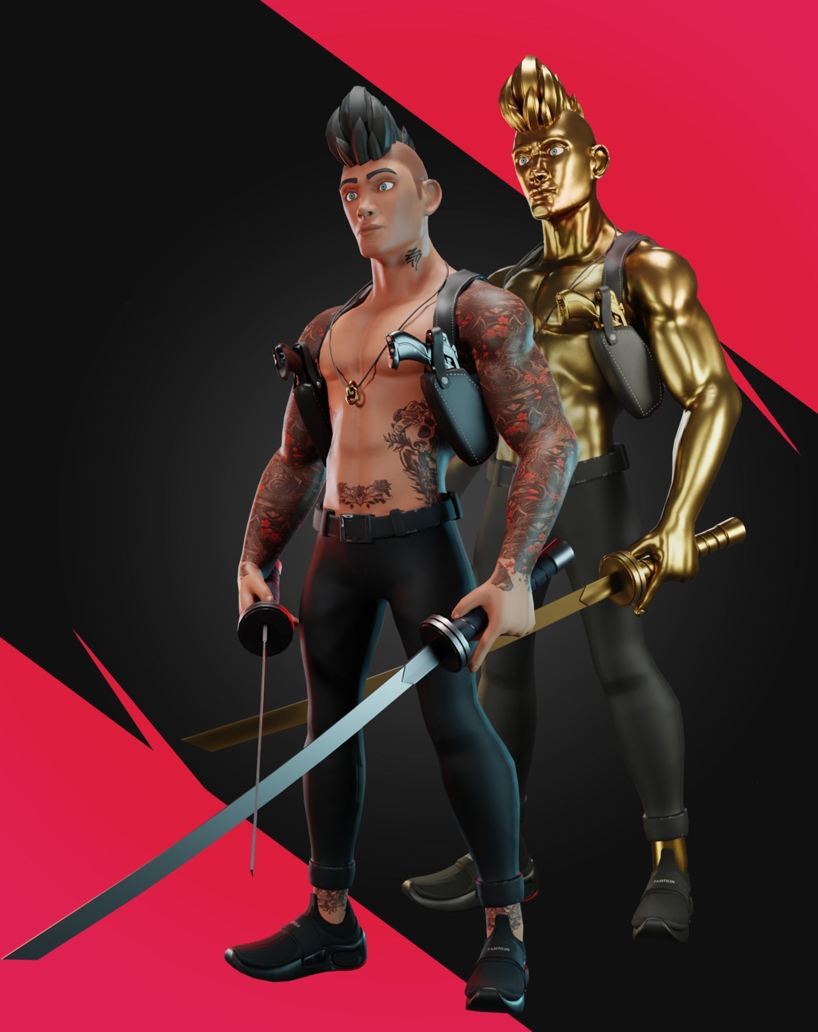 Stylized character pack Low-poly 3D model_6