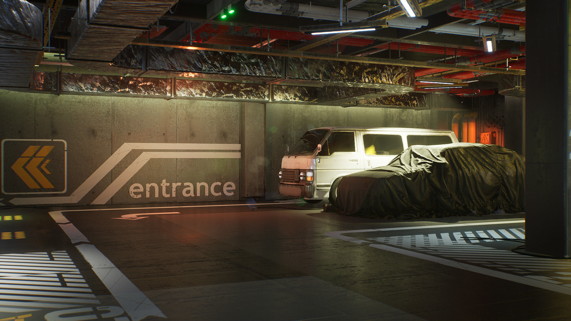 Parking Lot Environment Kit UE4 Low-poly 3D model_11