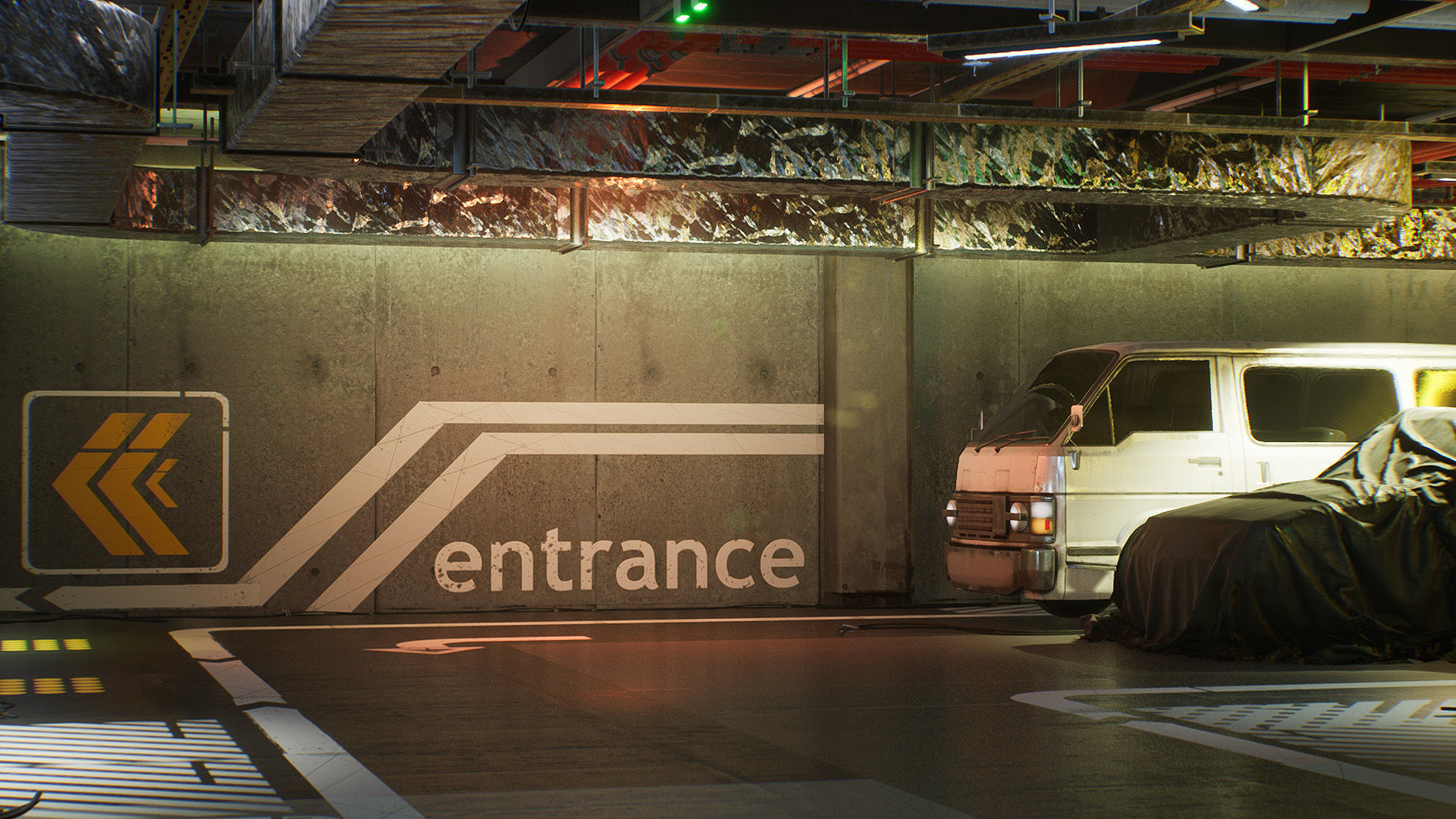 Parking Lot Environment Kit UE4 Low-poly 3D model_3