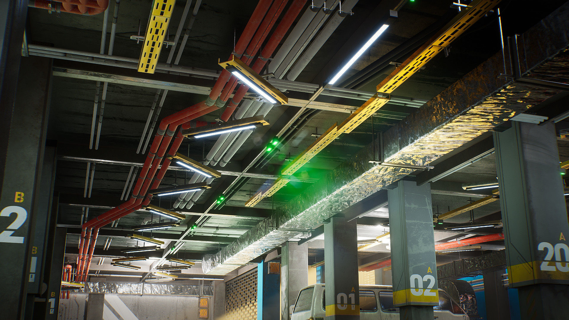 Parking Lot Environment Kit UE4 Low-poly 3D model_4