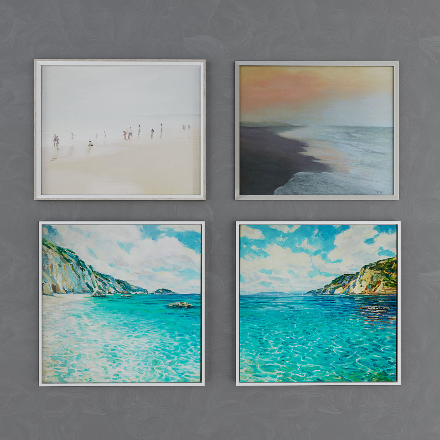 Collection of modern paintings horchow - 5 3D model_3