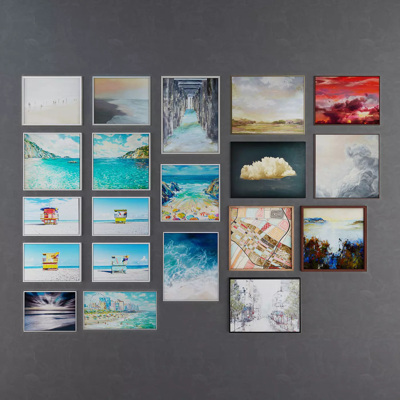 Collection of modern paintings horchow - 5 3D model_0