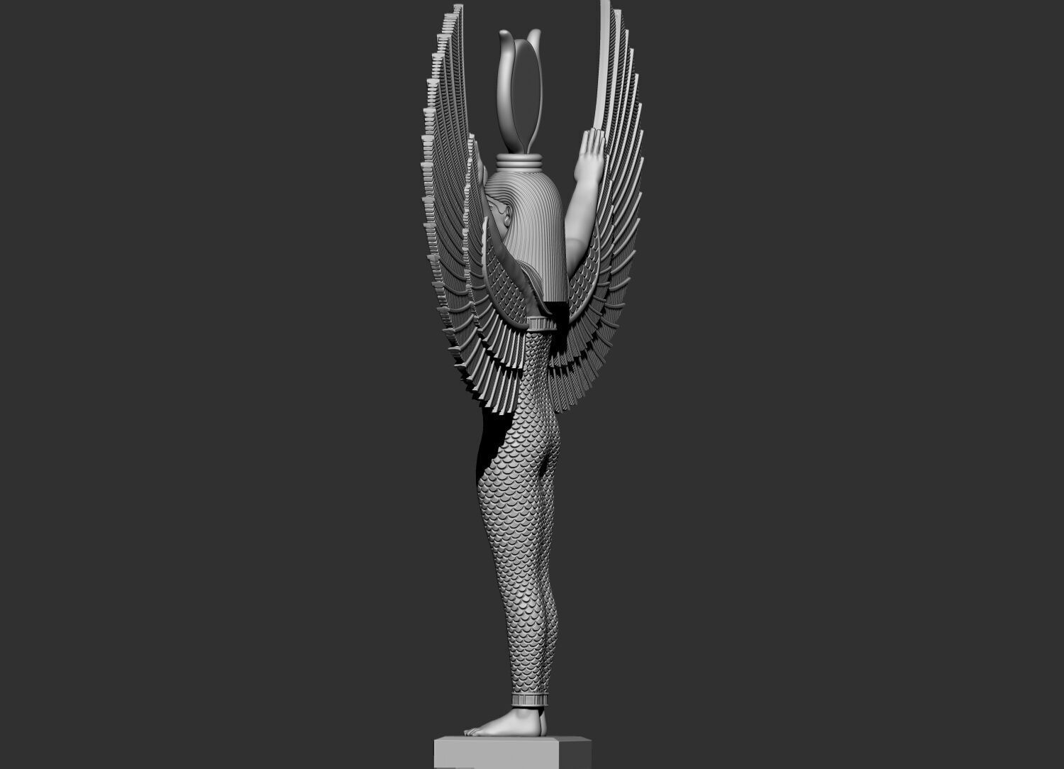 Egyptian Goddess Isis wings statue  3D Printable model 3D print model_2