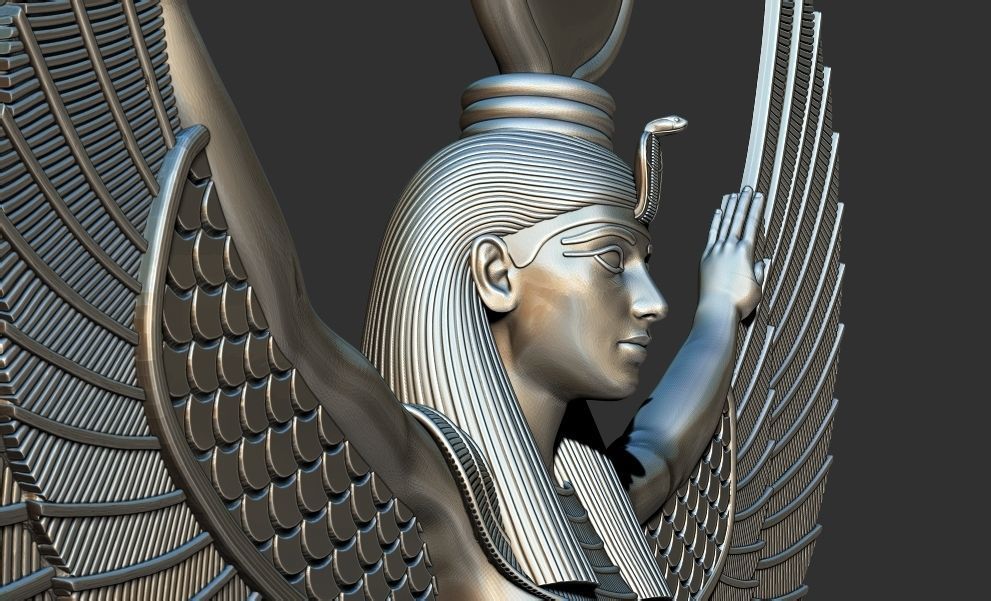 Egyptian Goddess Isis wings statue  3D Printable model 3D print model_6