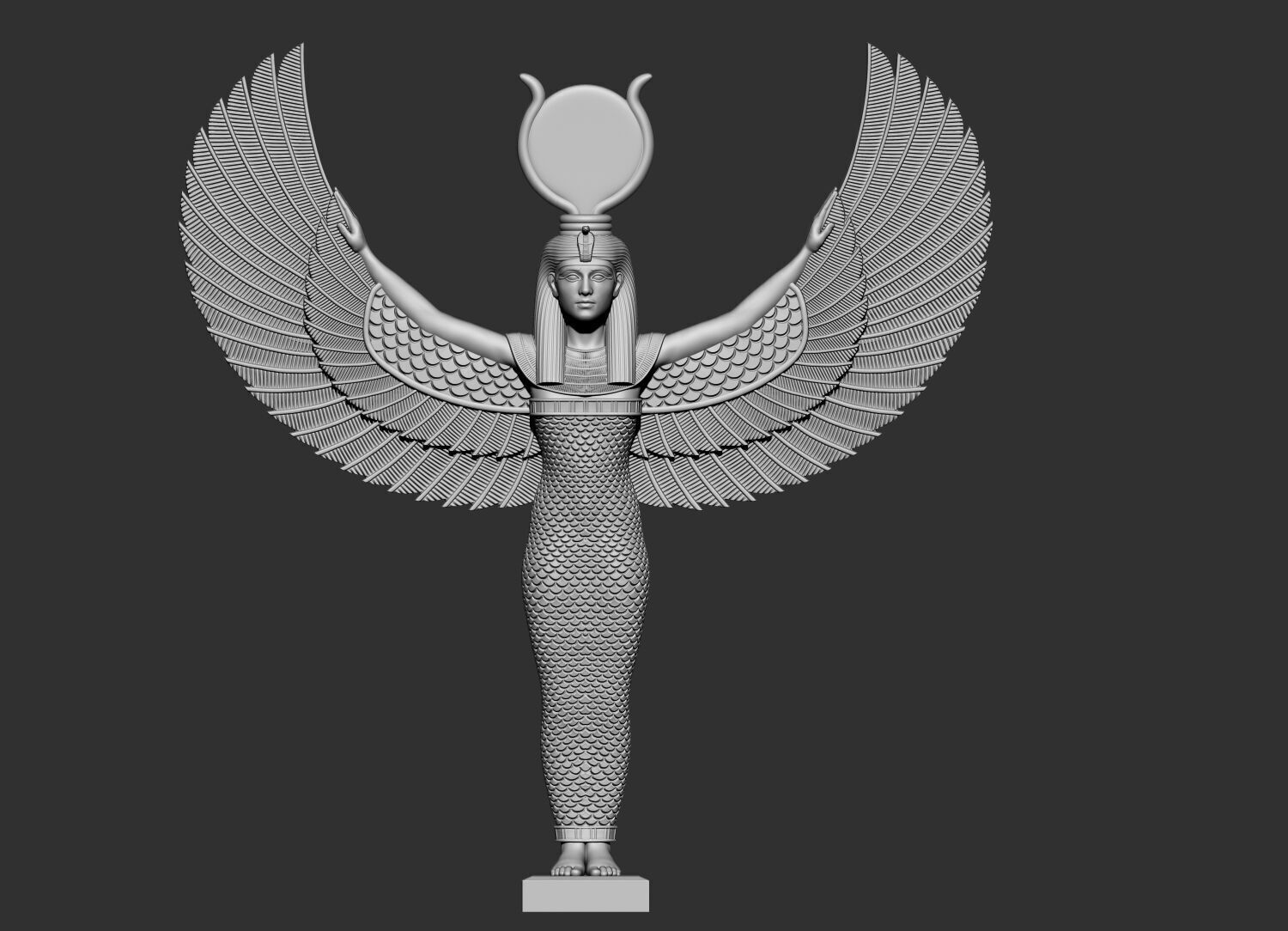 Egyptian Goddess Isis wings statue  3D Printable model 3D print model_8