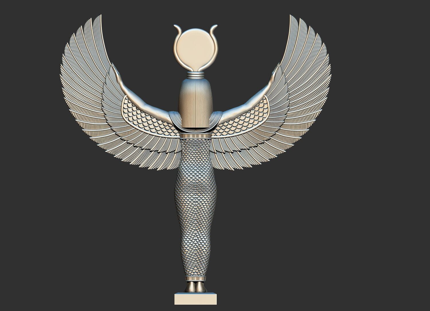 Egyptian Goddess Isis wings statue  3D Printable model 3D print model_3