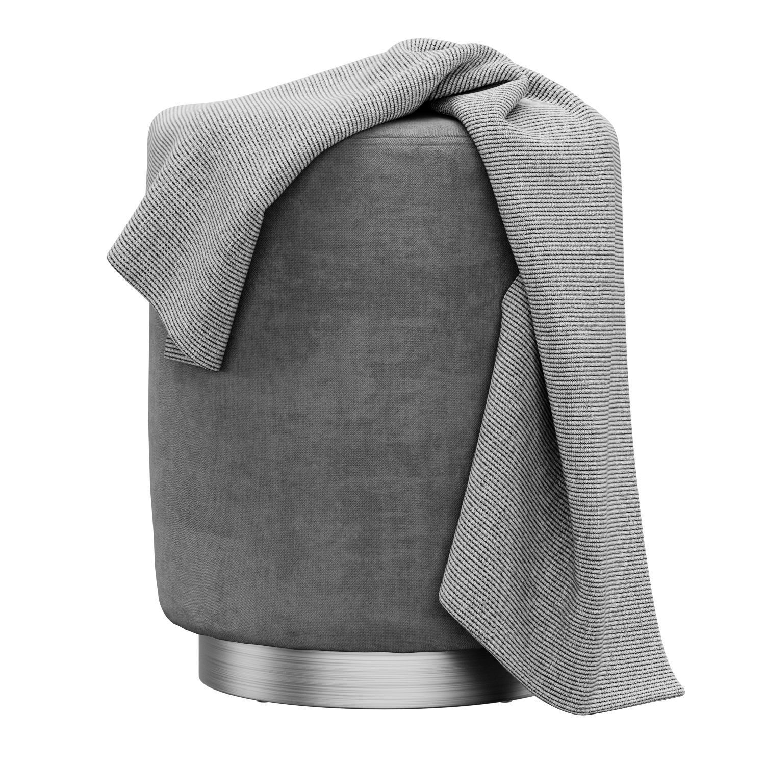 Opal gold and silver metall Ottoman 3D model_20