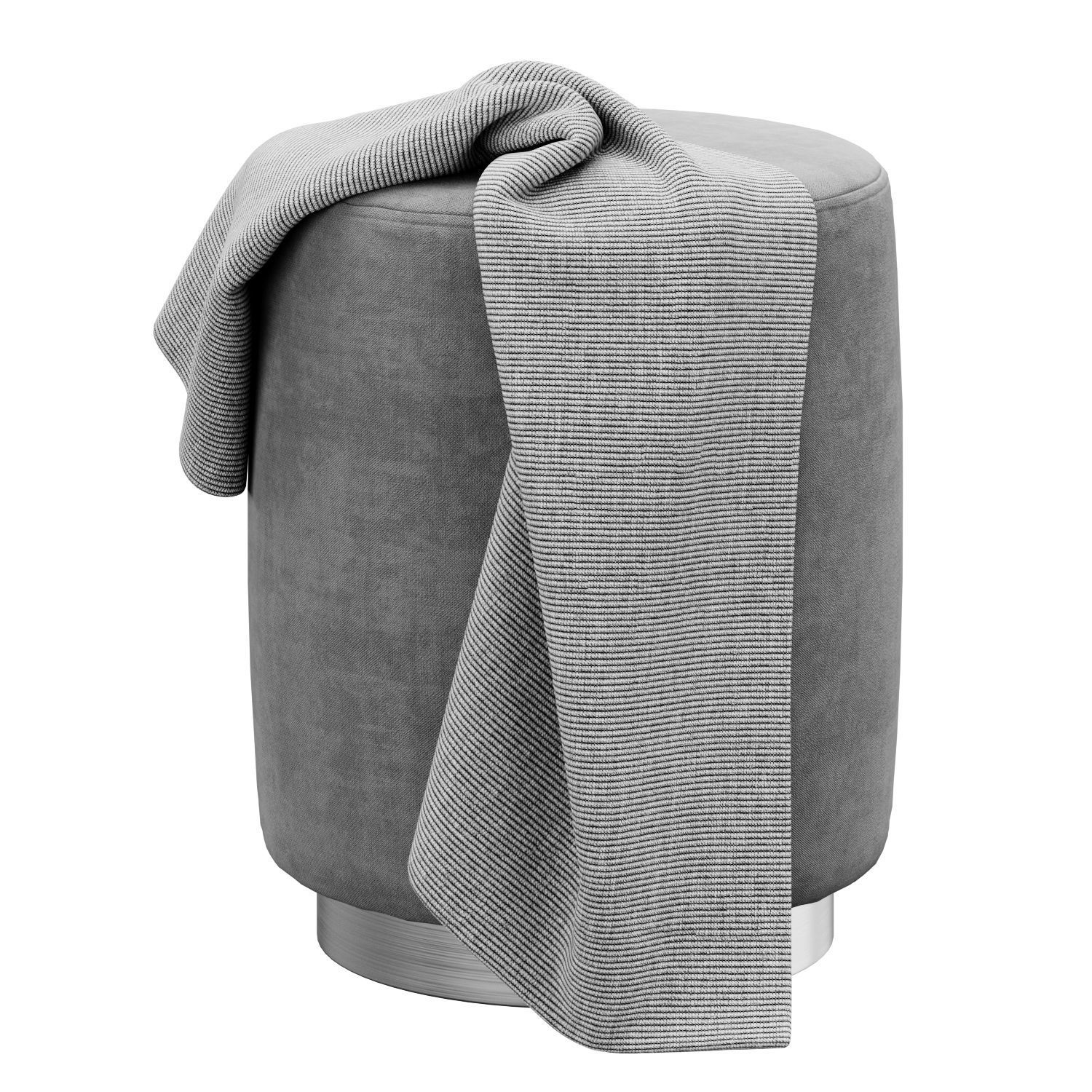 Opal gold and silver metall Ottoman 3D model_24