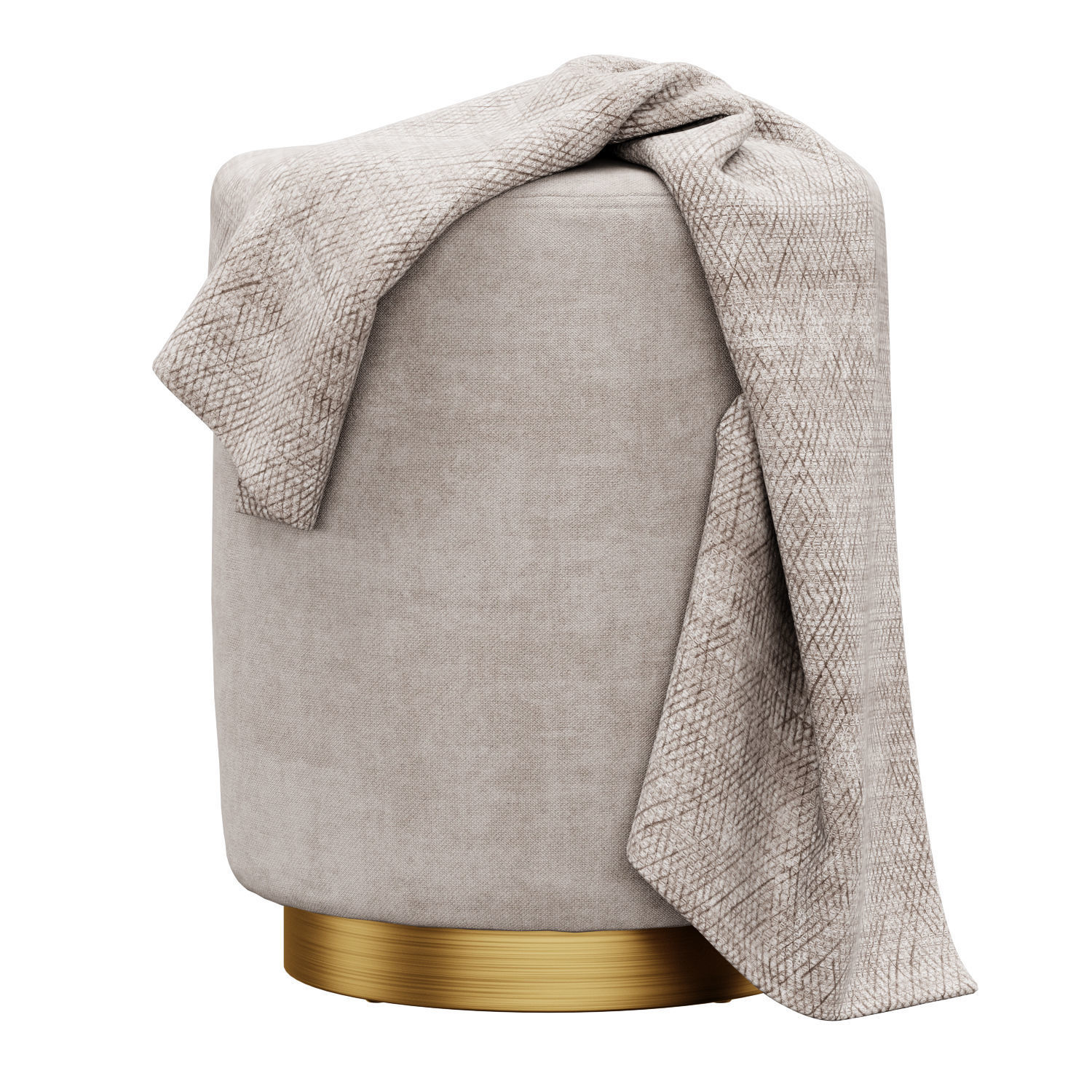 Opal gold and silver metall Ottoman 3D model_18