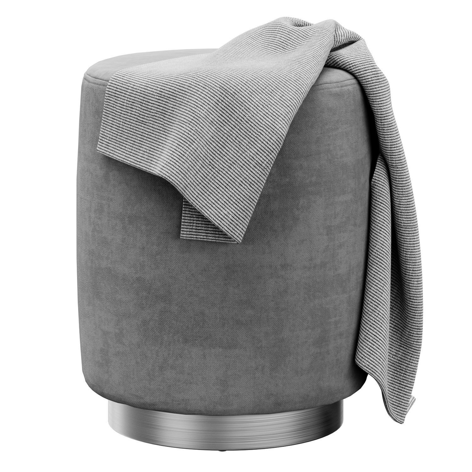 Opal gold and silver metall Ottoman 3D model_11