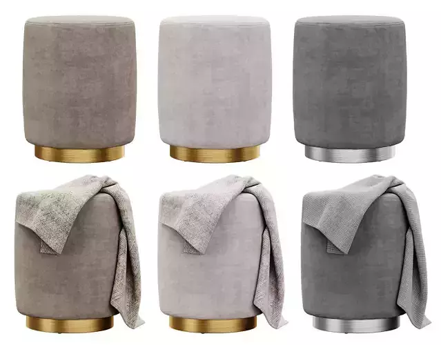 Opal gold and silver metall Ottoman