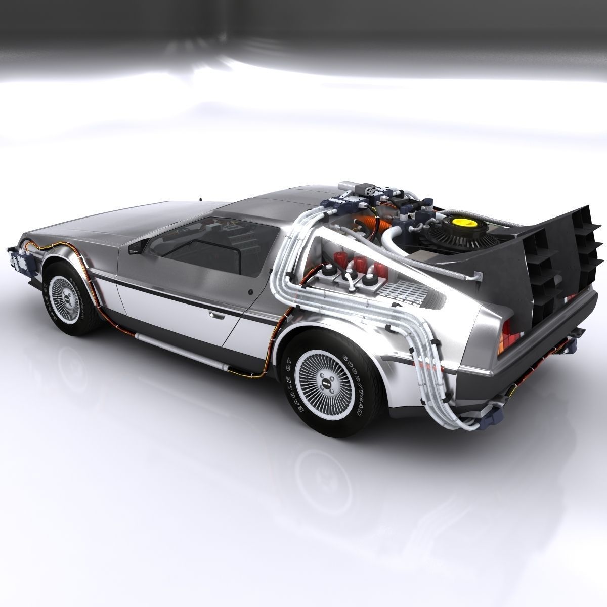 DeLorean Time Machine Low-poly 3D model_5