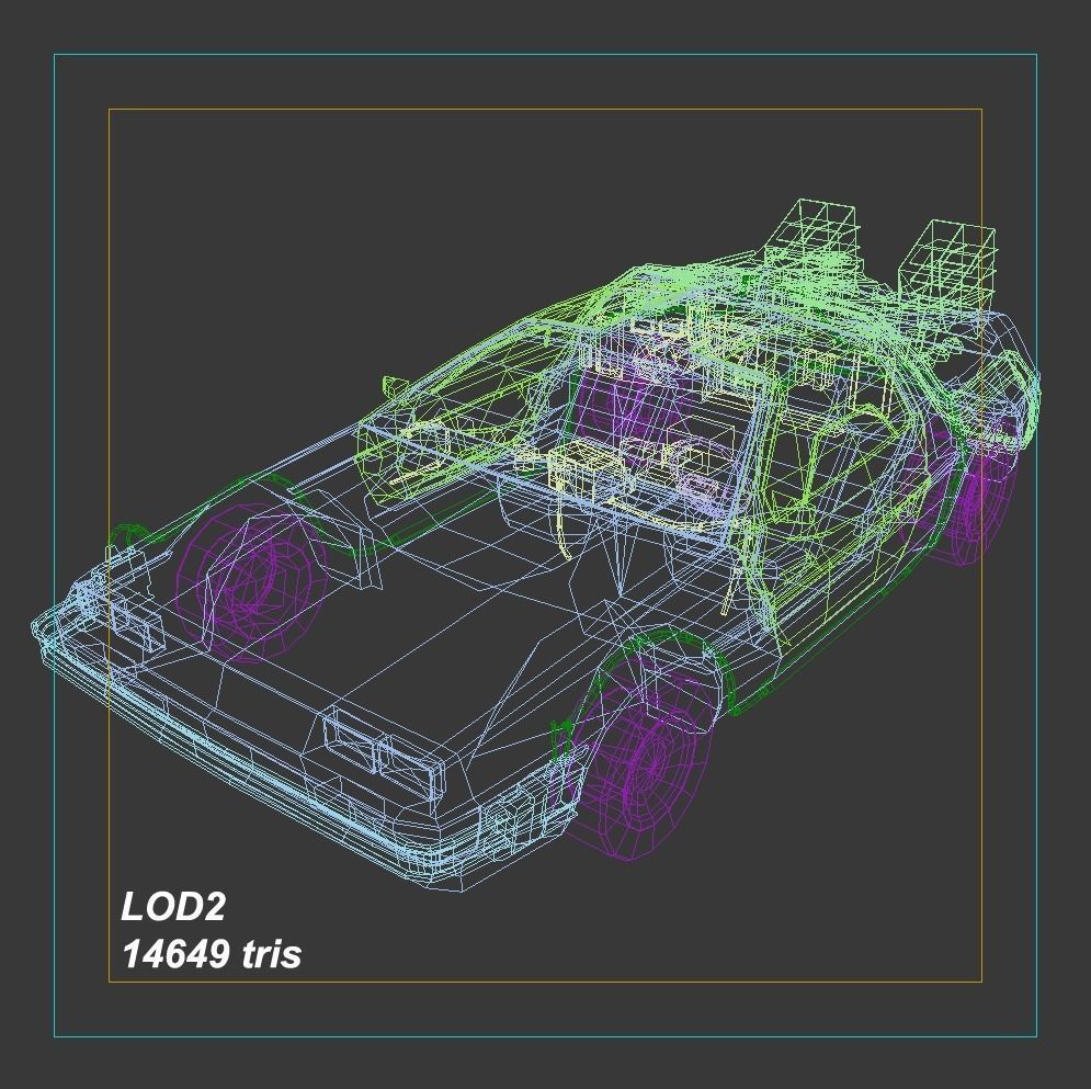 DeLorean Time Machine Low-poly 3D model_28
