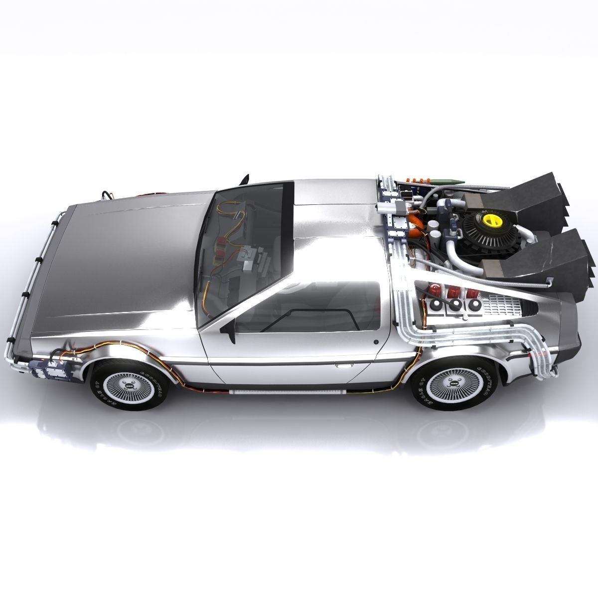 DeLorean Time Machine Low-poly 3D model_11