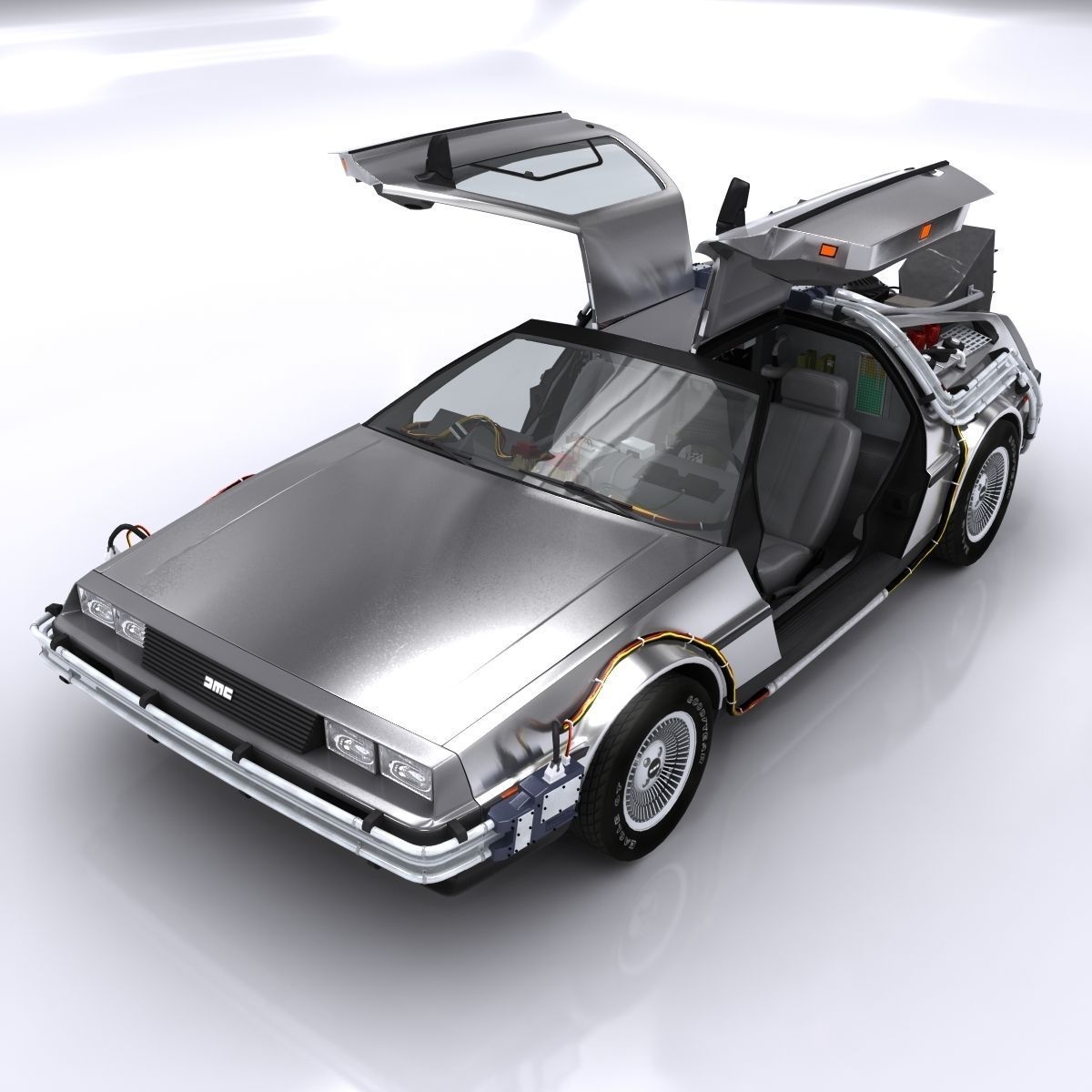 DeLorean Time Machine Low-poly 3D model_3