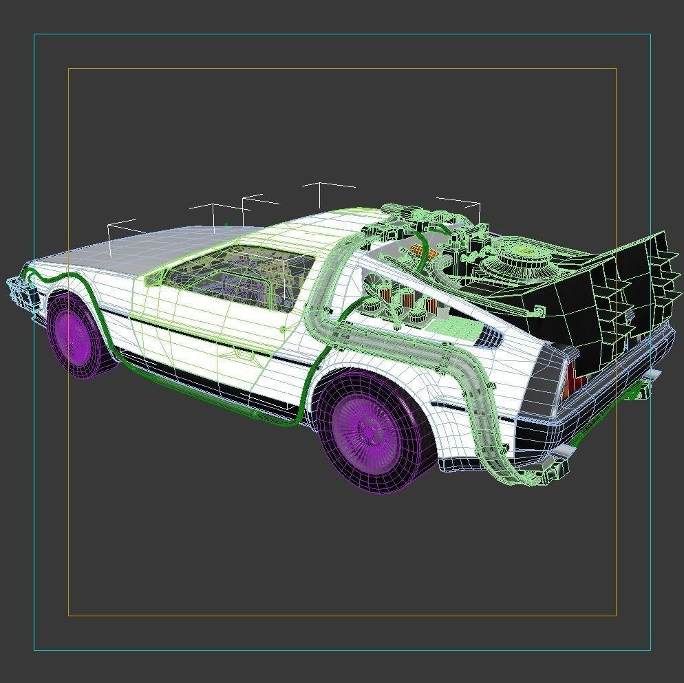 DeLorean Time Machine Low-poly 3D model_23