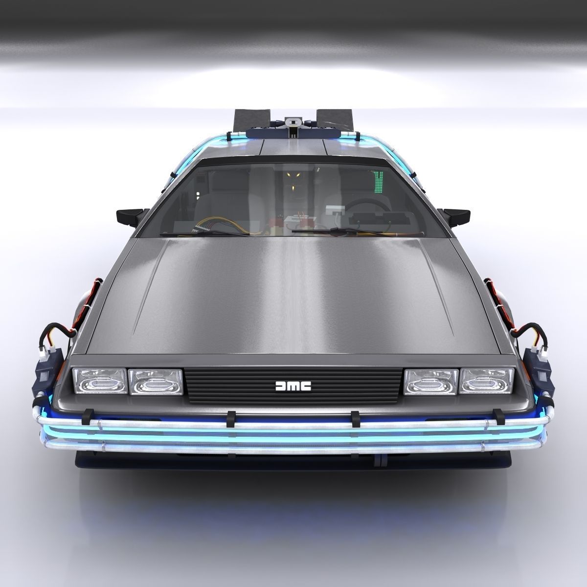 DeLorean Time Machine Low-poly 3D model_17