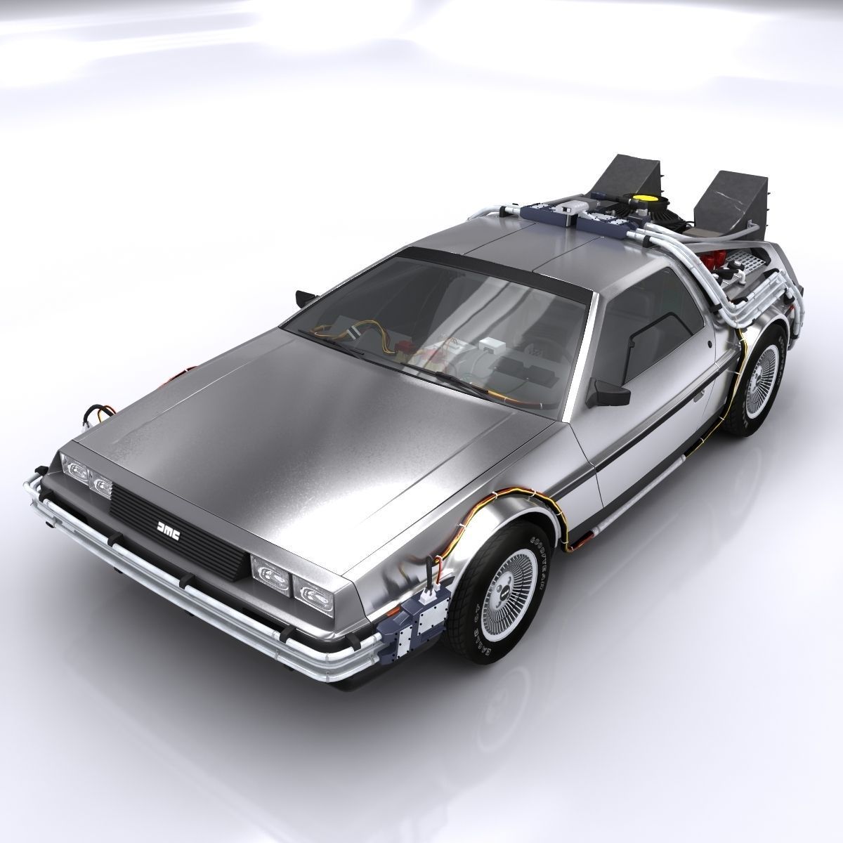 DeLorean Time Machine Low-poly 3D model_2
