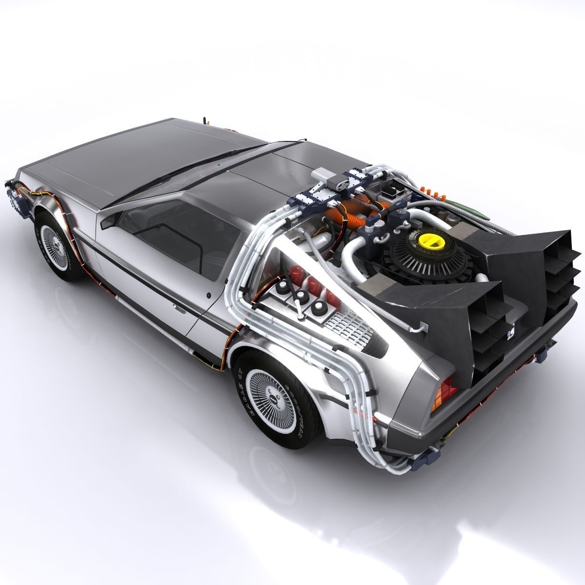 DeLorean Time Machine Low-poly 3D model_12