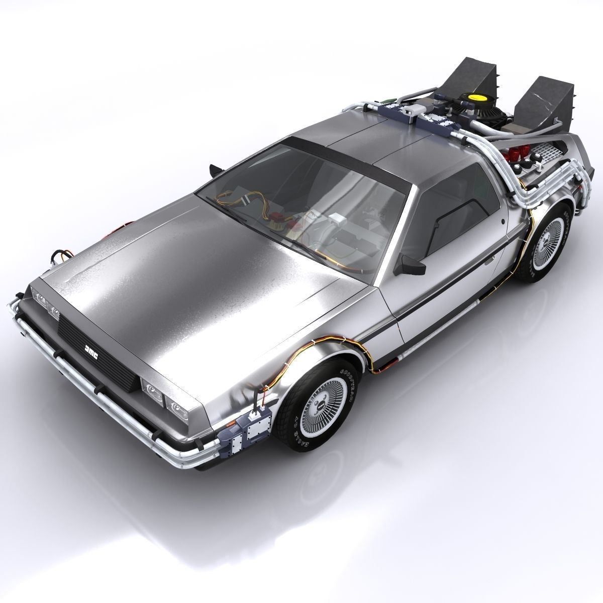 DeLorean Time Machine Low-poly 3D model_10