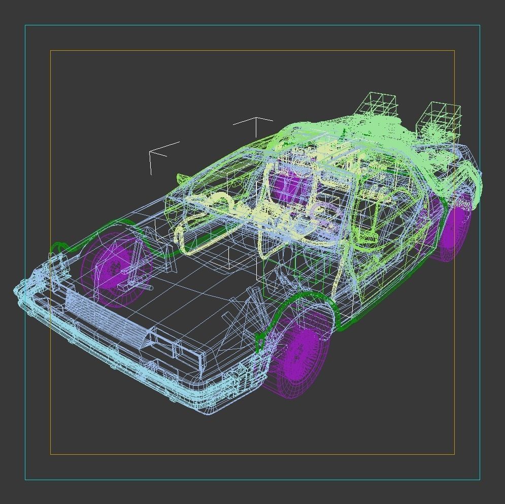 DeLorean Time Machine Low-poly 3D model_22