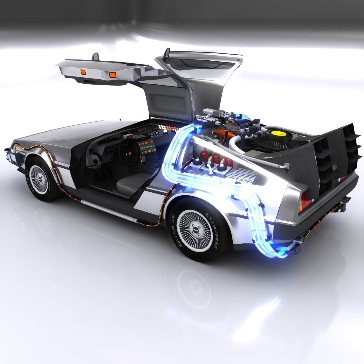 DeLorean Time Machine Low-poly 3D model_8