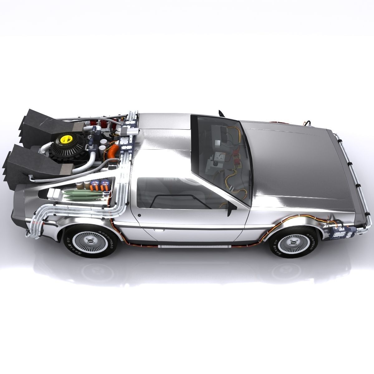 DeLorean Time Machine Low-poly 3D model_15