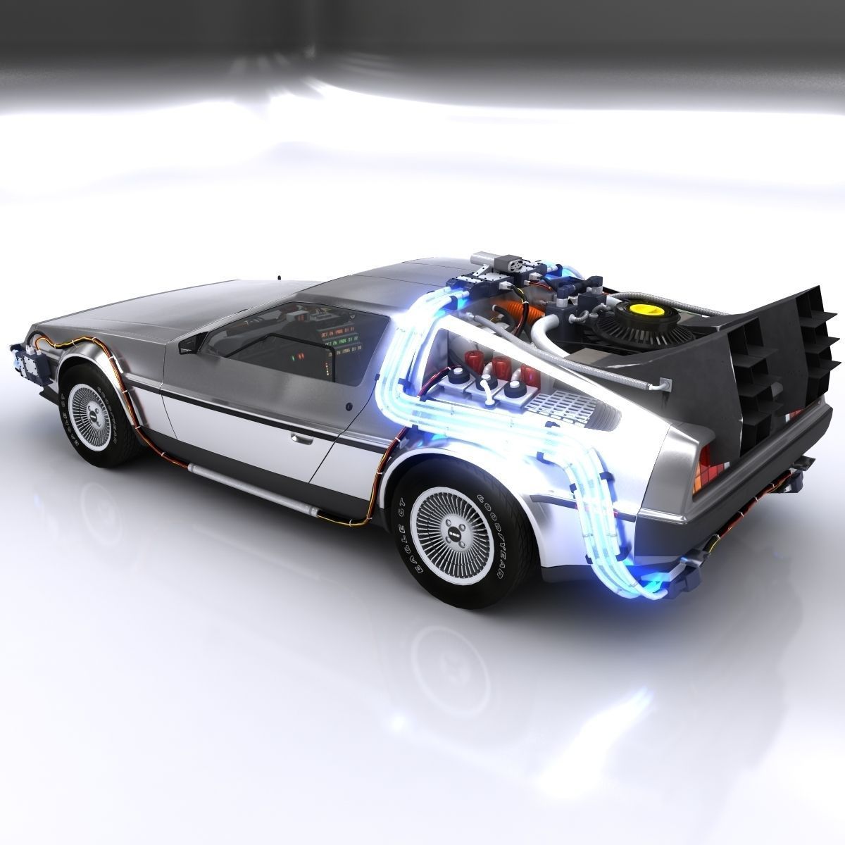 DeLorean Time Machine Low-poly 3D model_6