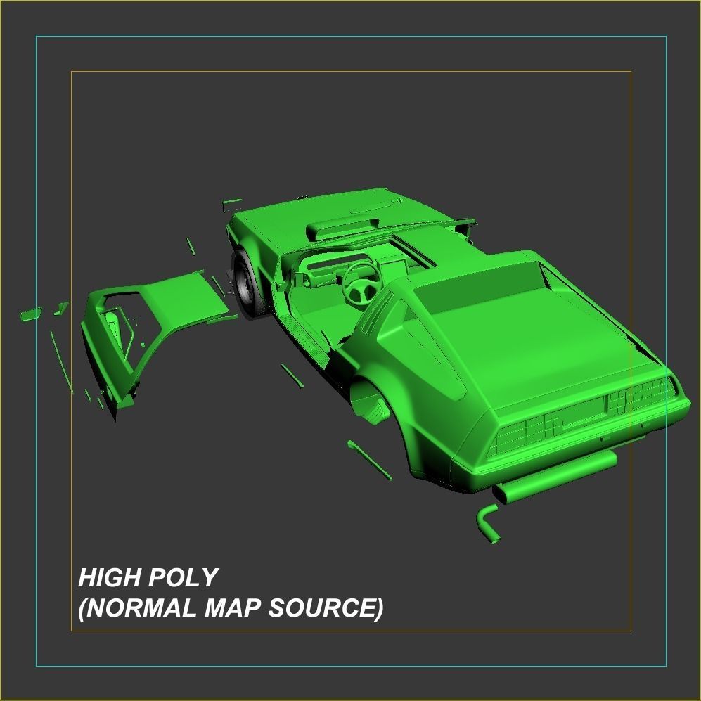 DeLorean Time Machine Low-poly 3D model_30