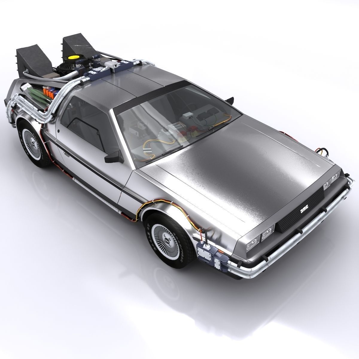 DeLorean Time Machine Low-poly 3D model_16