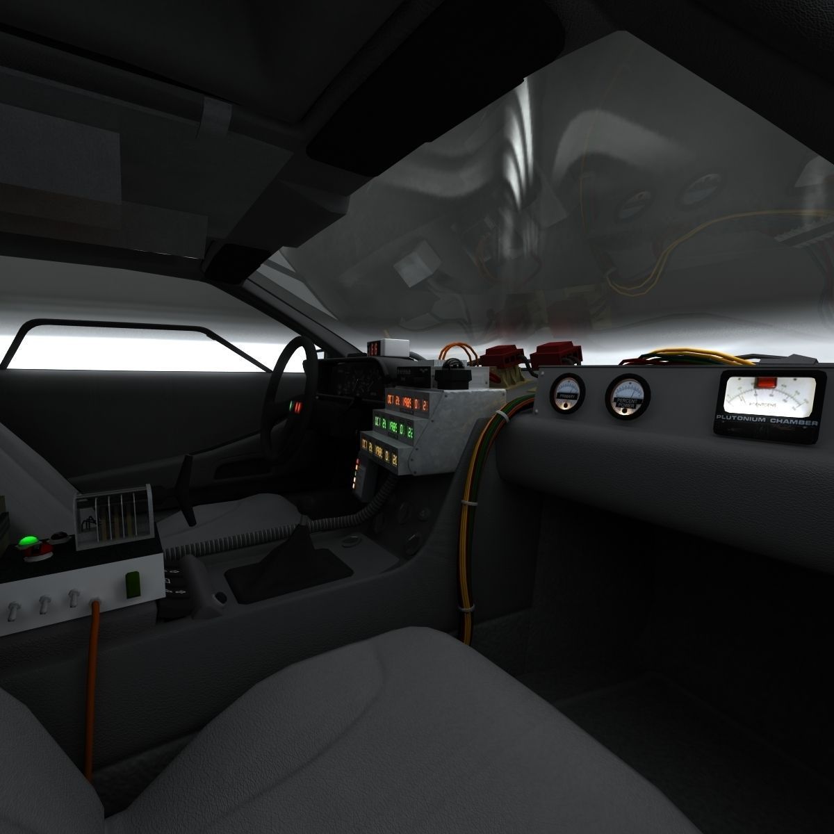 DeLorean Time Machine Low-poly 3D model_19