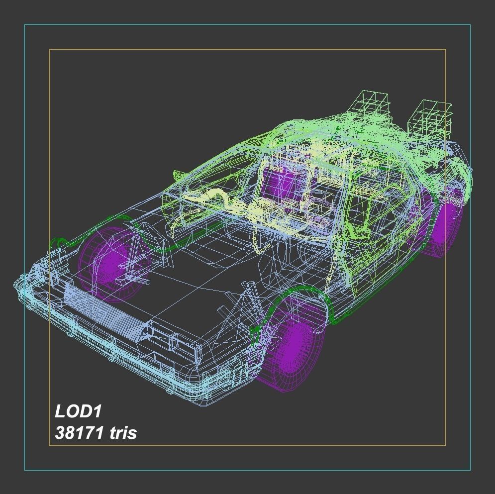 DeLorean Time Machine Low-poly 3D model_27