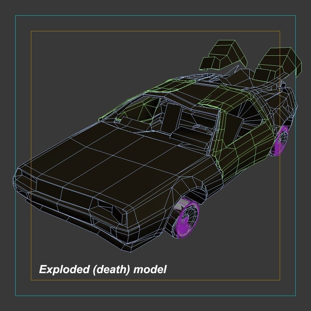 DeLorean Time Machine Low-poly 3D model_31