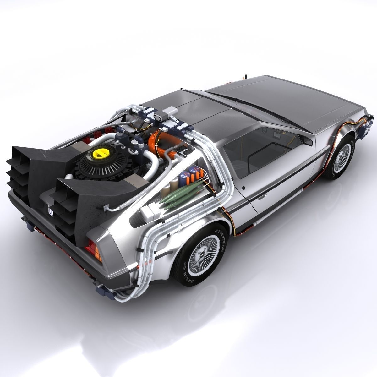 DeLorean Time Machine Low-poly 3D model_14
