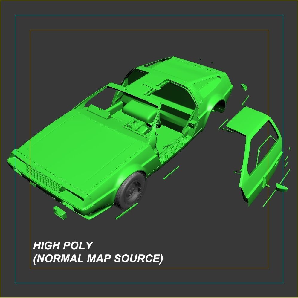 DeLorean Time Machine Low-poly 3D model_29