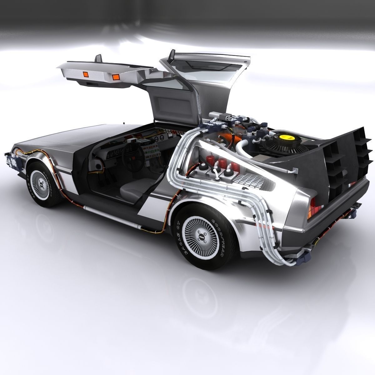 DeLorean Time Machine Low-poly 3D model_7
