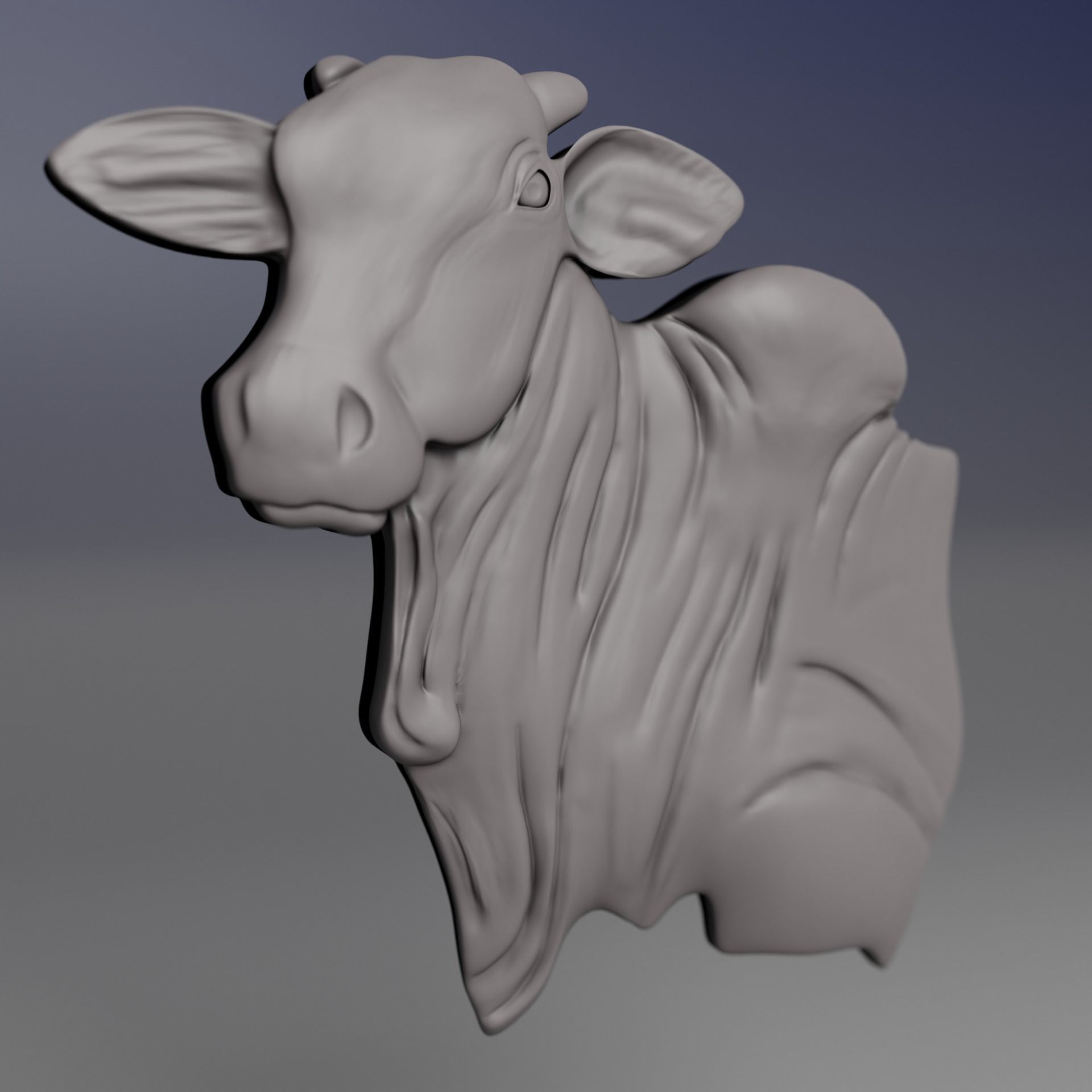 Zebu Nelore Bull 3D relief 3D print model_2