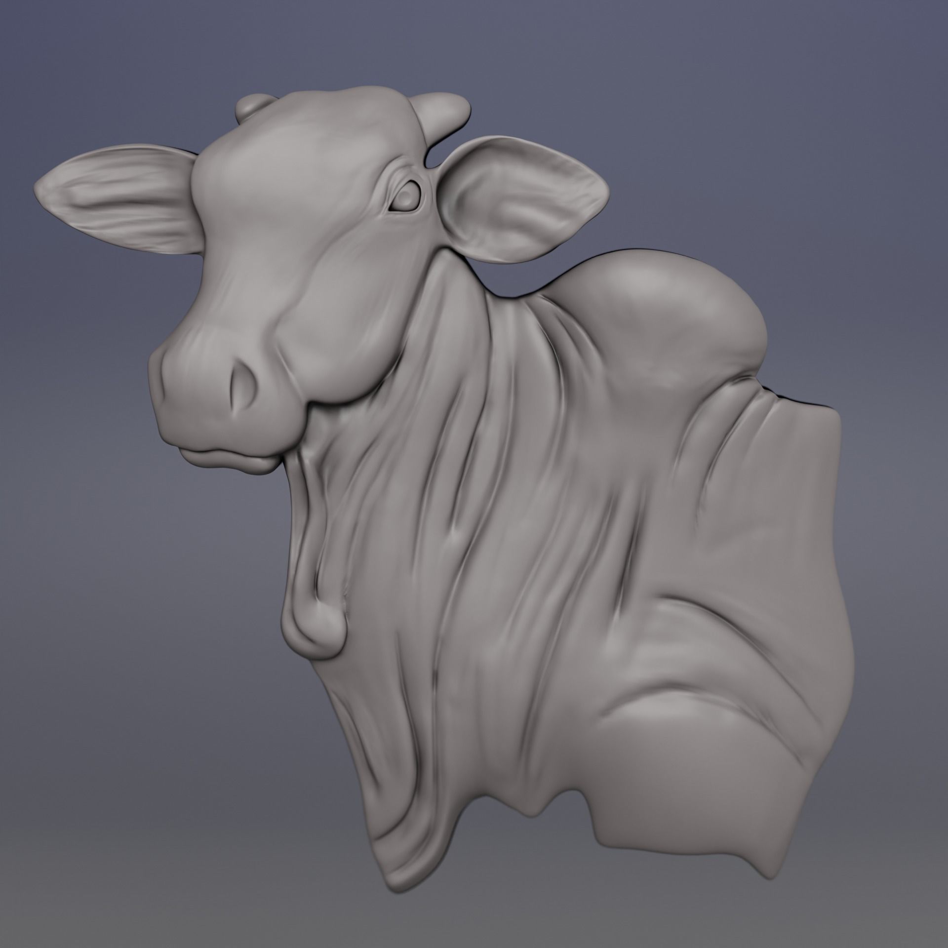 Zebu Nelore Bull 3D relief 3D print model_1